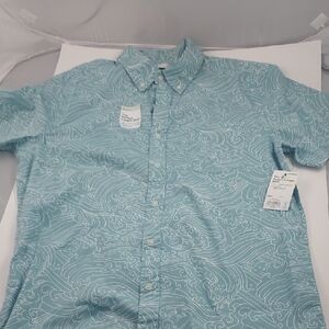 Sonoma Men's Aqua Wave Pattern Shirt